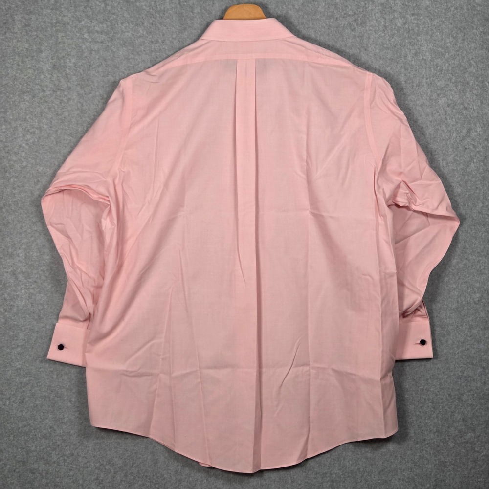 Brooks‎ Brothers NEW Men 17 33 Classic Fit Dress Shirt Pink *Monogrammed* French - Picture 2 of 5